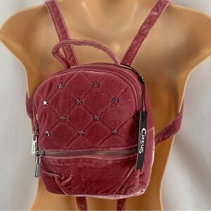 CIRCUS Sam Edelman Pink Velveteen Back Pack Style Stars Bag NWT